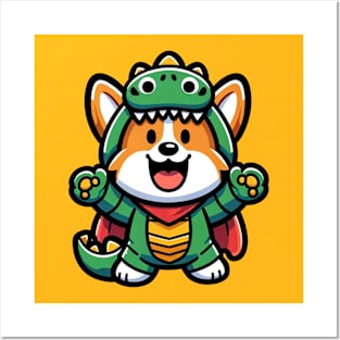 corgi in dragon costume Posters and Art